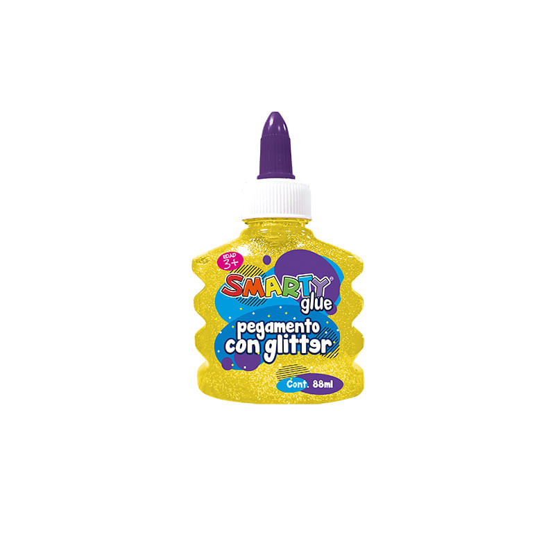 PEGAMENTO AMARILLO GLITTER GLUE 88ML SMARTY