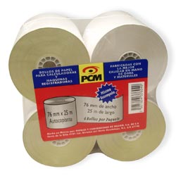 ROLLO PAPEL AUTOCOP 76MM X 25MTS 2TT CON 4