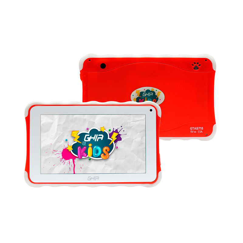 TABLET GHIA KIDS TODDLER GTAB 718R 7" QUAD CORE, 1GB, 8GB,WIFI ANDROID 81 OREO,ROJA