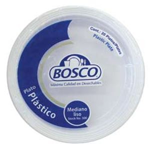 Plato Plastico Liso Blanco #300 Con 20 Pzas Pl300Nbn020