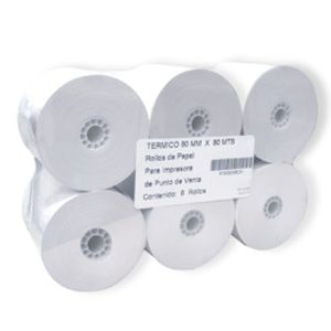 Rollo Papel Termico 80Mm X 80Mts Con 6 T8080M6Of