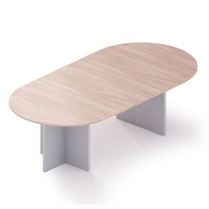 Mesa De Junta Oval 2.40 Mt Roble /Gris Gc8Mov240*Jo