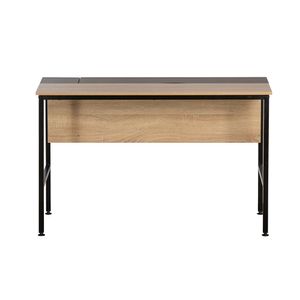 Escritorio Basico Con Compartimento Negro En Cubierta Y Recato Nogal D1247