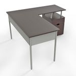 ESCRITORIO TIPO L THORINO CON ARCHIVERO WENGUE 140 X 140