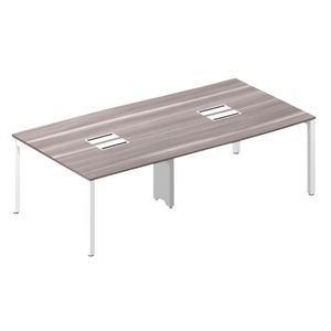 Estacion De Trabajo P/4 Usuarios 2.40Mt Ceniza C/Bco G15Ben2412Sm*Lib