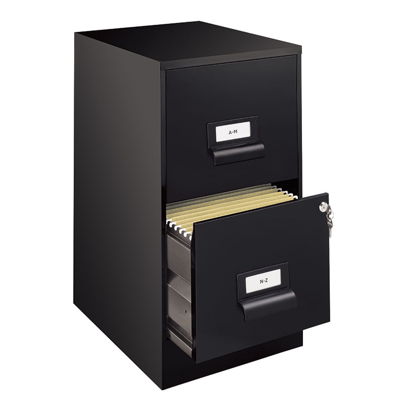 ARCHIVERO METAL 2 GAV 18" NEGRO CARTA