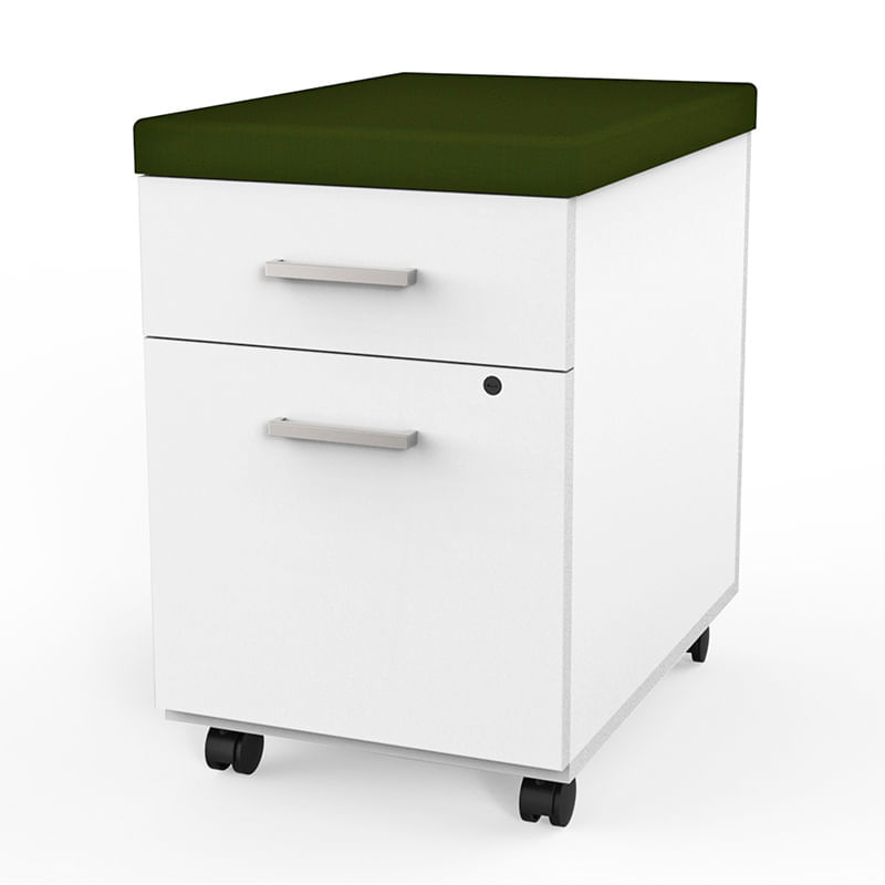 ARCHIVERO VERTICAL 2 GAVETAS CON ASIENTO TAPIZADO
