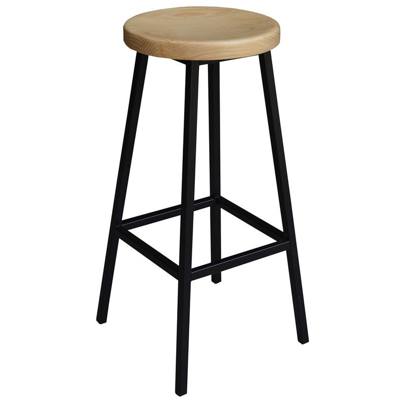BANCO METALICO CON ASIENTO MADERA