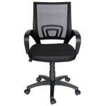 SILLA SECRETARIAL CON BRAZOS MALLA ECOCHAIR NEGRO