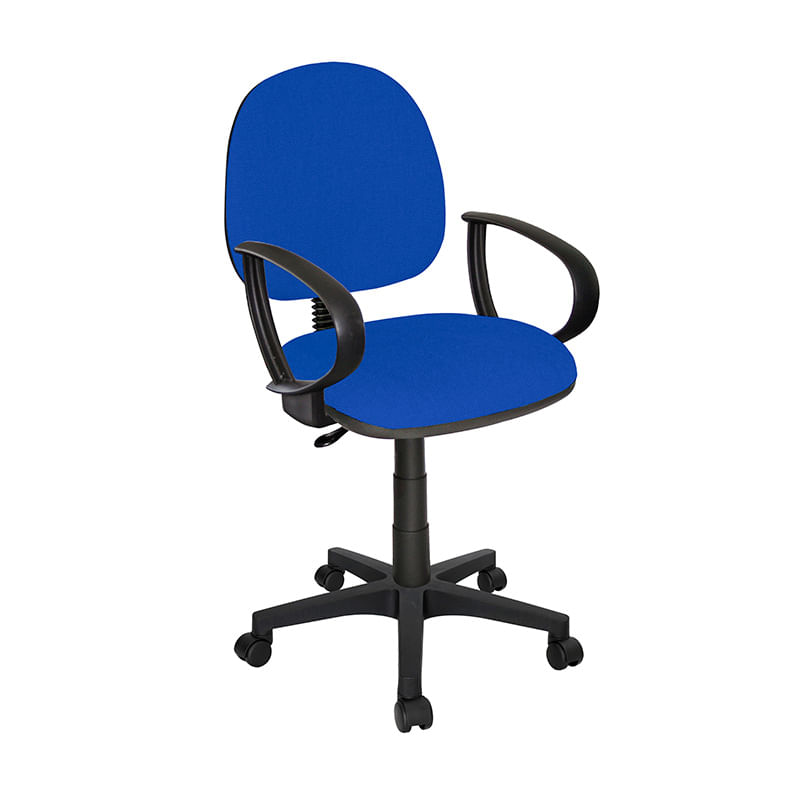 SILLA SECRETARIAL CON BRAZOS TELA CONTEMPO AZUL