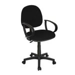 SILLA SECRETARIAL CON BRAZOS TELA CONTEMPO NEGRO