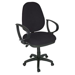 Silla Secretarial Con Brazos Tela Obsession Negro Ohs-24 Plus/Brazos 06