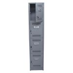 LOCKER 4 PTAS 180X38X45 CM C/CHAPA C/PORTACANDADO ALUMINIO CROMO