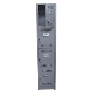 Locker 4 Ptas 180X38X45 Cm C/Chapa C/Portacandado Aluminio Cromo L 3104/Ofix-0010