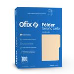 FOLDER CARTA CREMA OFIX CON 100PZAS