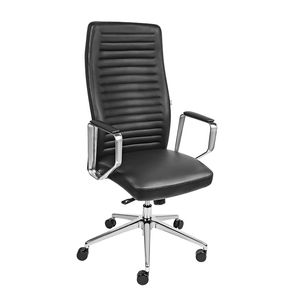 Sillon Ejecutivo Respaldo Alto Piel/Vinil Negro Italiano Gcseje1210Ne