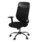 SILLON EJECUTIVO RESPALDO ALTO TELA C/MALLA VELSA NEGRO