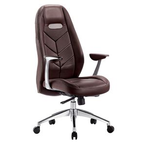 Sillon Ejecutivo Respaldo Alto Vinipiel Alufsen Chocolate Ohe-405