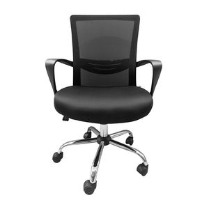 Sillon Ejecutivo Respaldo Medio Malla Velsa Negro Estrella Cromada Gcsope850