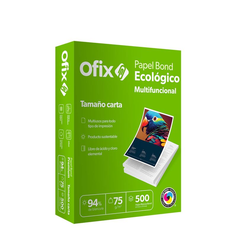 PAPEL OFIX ECOLOGICO CARTA BLANCO 37K C/500HJS