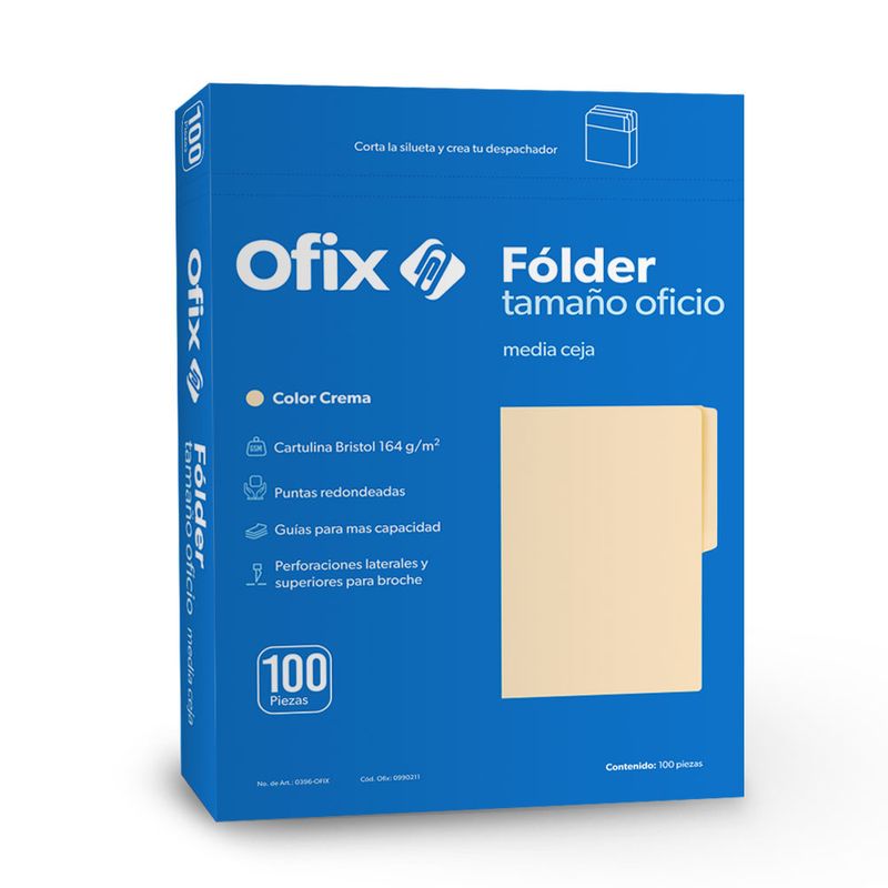 FOLDER OFICIO CREMA OFIX CON 100PZAS