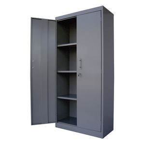 Gabinete Metal 3 Entrepaños Fijos C/Chapa Aluminio Cromo Gm-9143/Ofix-0006