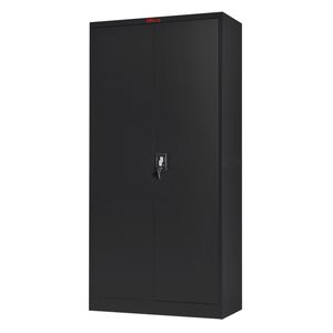 Gabinete Metalico Con 3 Entrepaños Moviles C/Chapa Negro B4