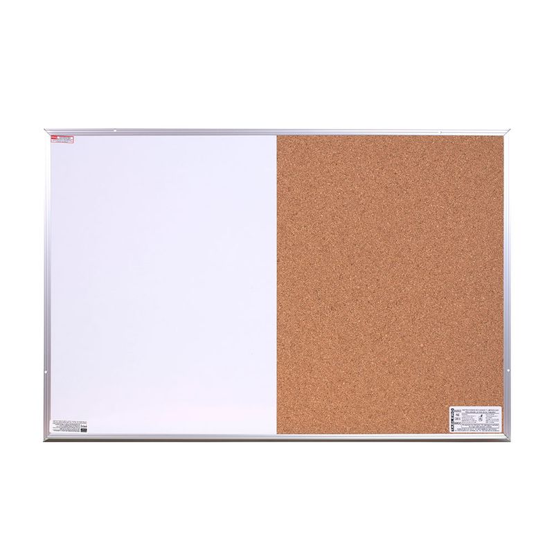 TABLERO CORCHO COMBINADO 90X60 MARCO ALUMINIO