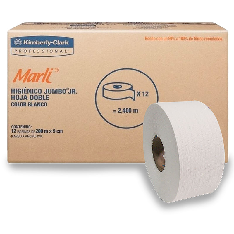 PAPEL HIGIENICO JUNIOR 200MTS DOBLE CON 12 MARLI