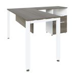 CONJUNTO EJECUTIVO ESCRITORIO RECTO CON PEDESTAL 150 MT CENIZA CON BLANCO