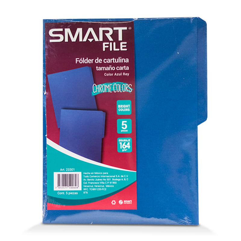 FOLDER INTENSO CARTA AZUL REY C/5PZAS