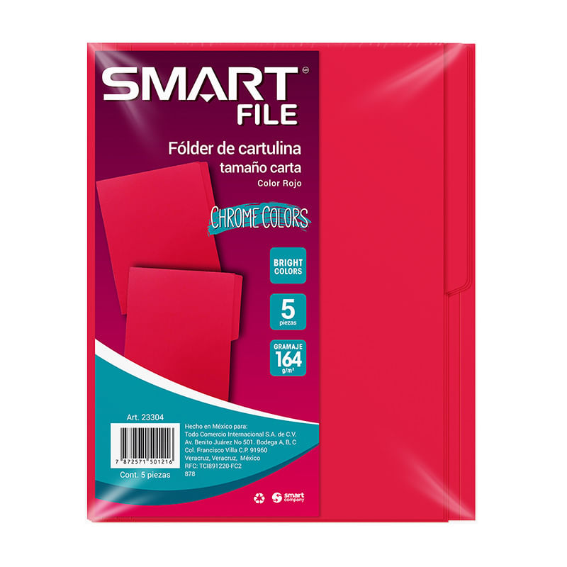 FOLDER INTENSO CARTA ROJO C/5PZAS