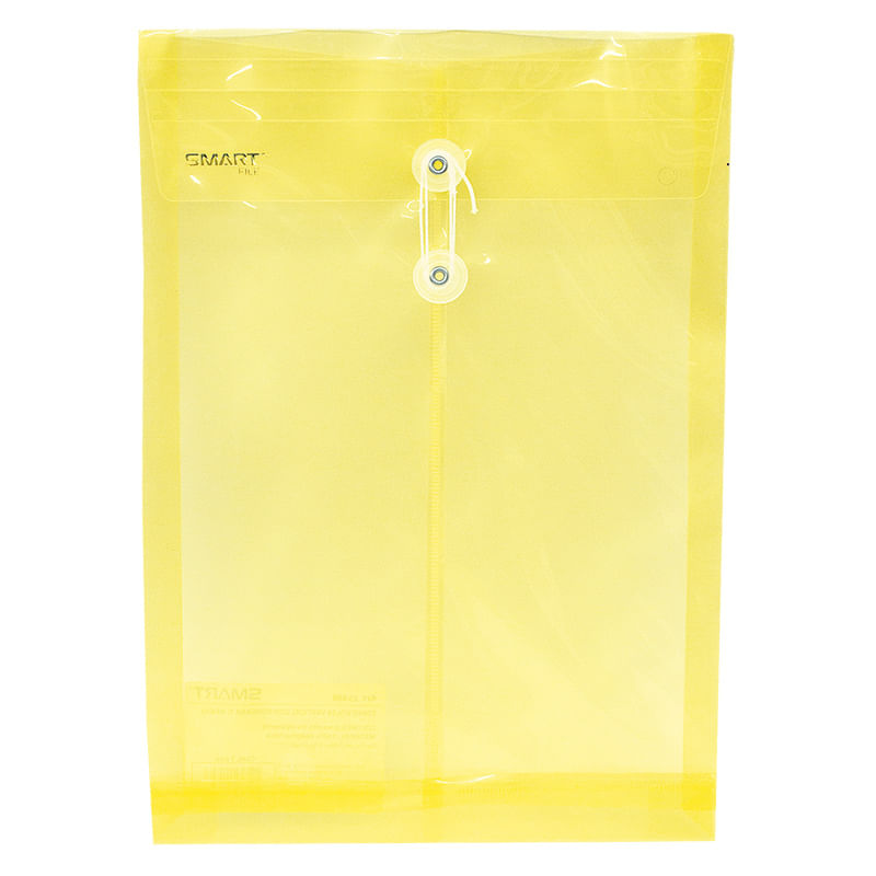 SOBRE BOLSA OFICIO CON RONDANA VERTICAL PLASTICO AMARILLO