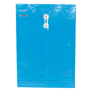 SOBRE BOLSA OFICIO CON RONDANA VERTICAL PLASTICO AZUL