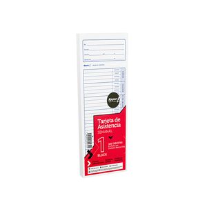 Tarjetas De Asistencia Semanal Para Reloj Checador C/100 05Taasbl00