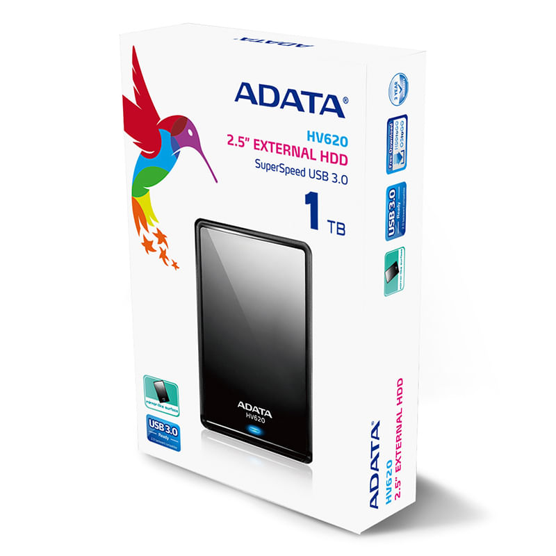 DISCO DURO EXTERNO 25" DE 1TB ADATA HV620S USB 30 NEGRO