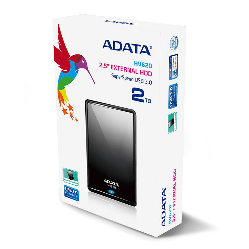 DISCO DURO EXTERNO 25" DE 2TB ADATA HV620 USB 30 NEGRO