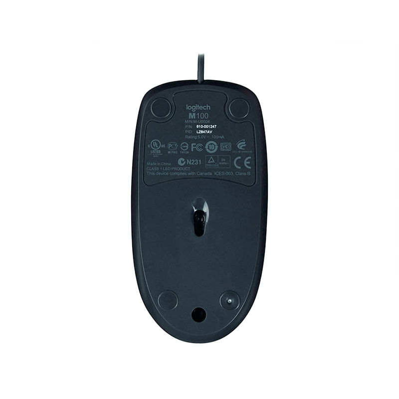 MOUSE ALAMBRICO M100 NEGRO