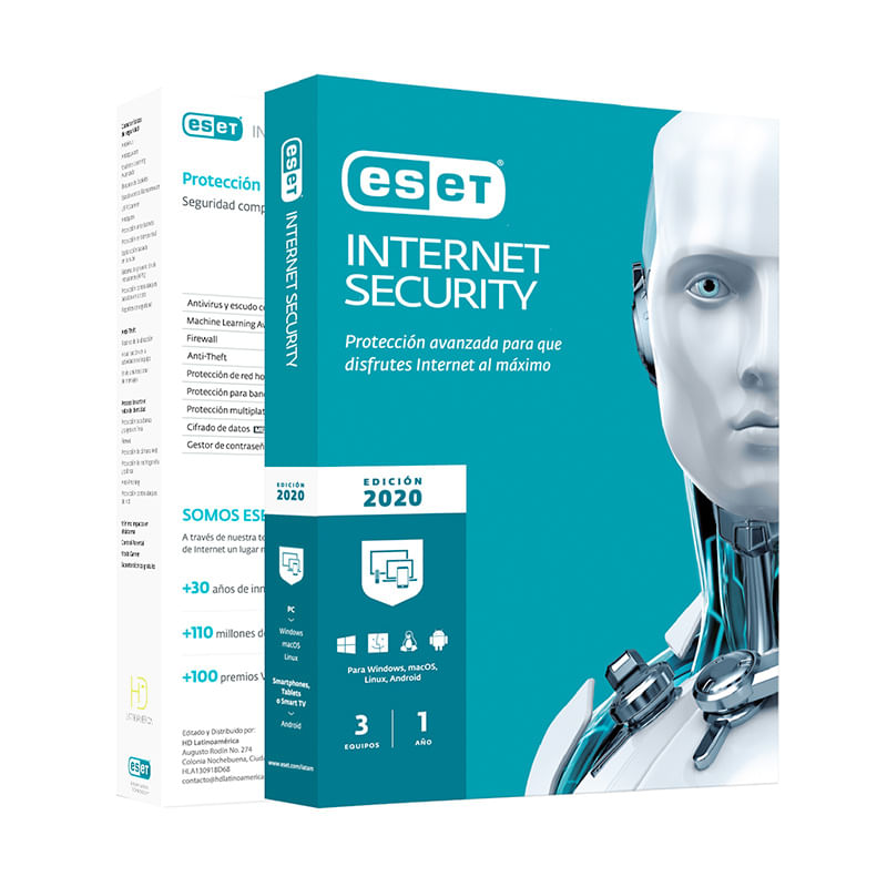 ANTIVIRUS ESET INTERNET SECURITY 3 USUARIOS V13  V2020