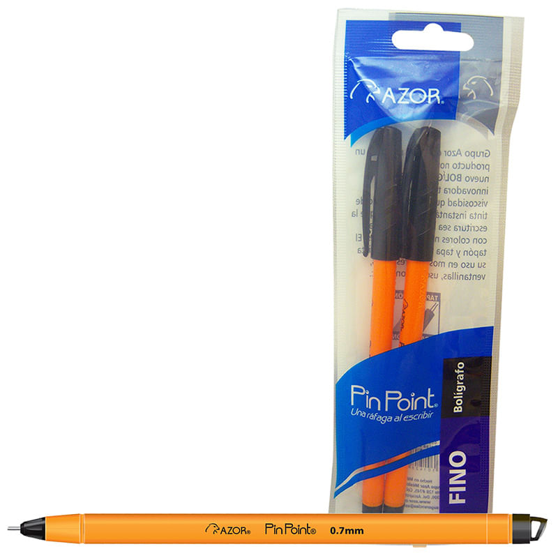 BOLIGRAFO PF NEGRO PIN POINT BLT C/2 BARRIL AMARILLO