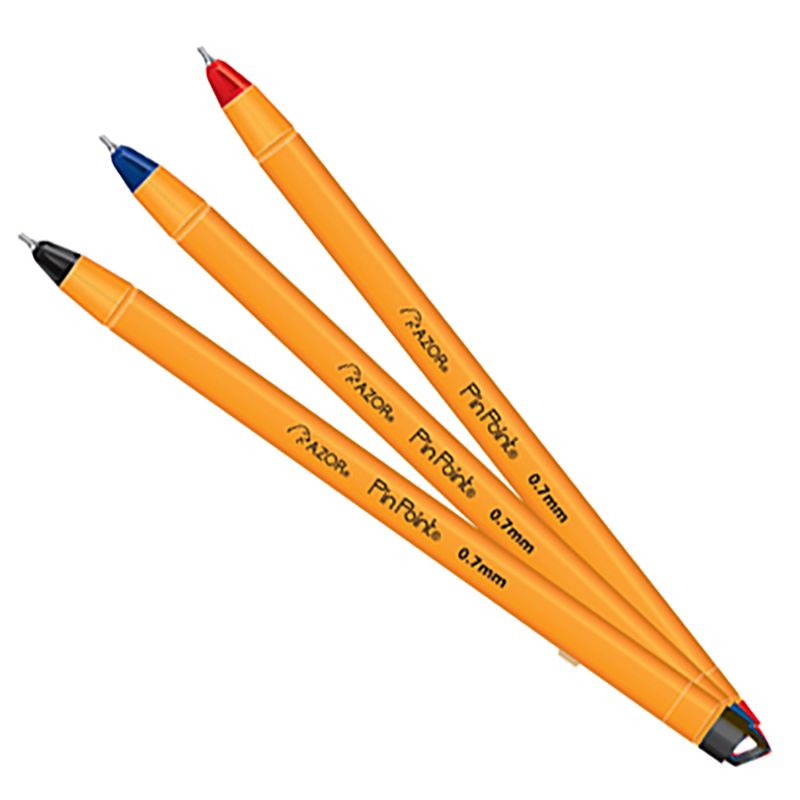 BOLIGRAFO PF NEGRO PINPOINT BLT C/3 COLS SURTIDOS BARRIL AMARILLO