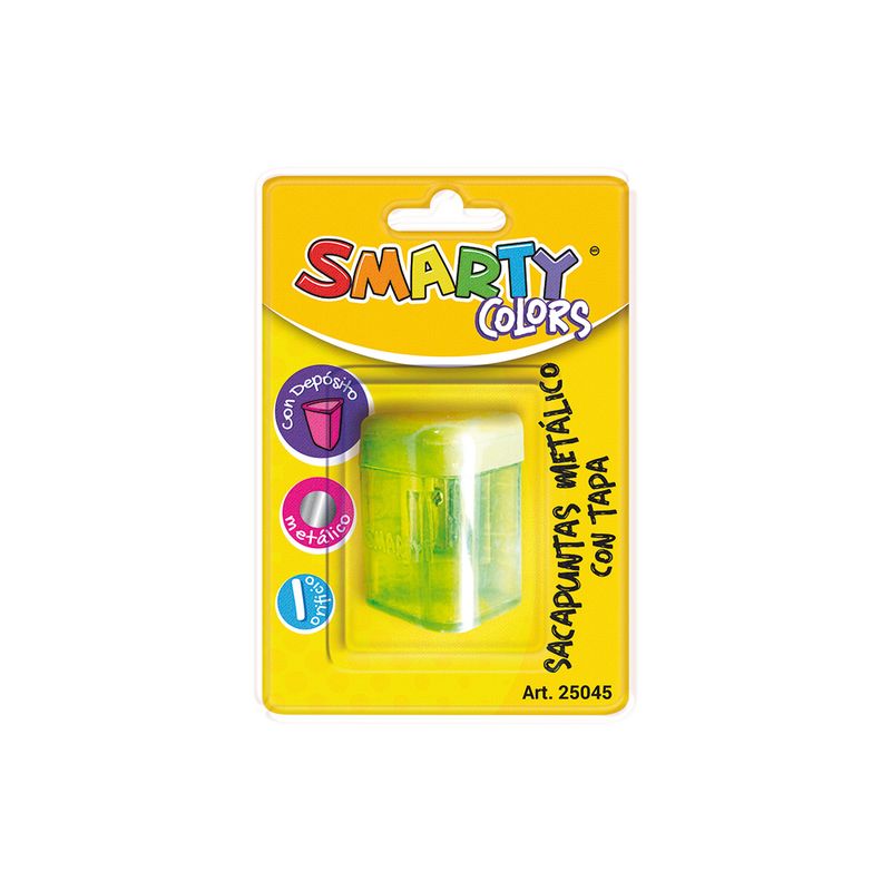 SACAPUNTAS METALICO CON DEPOSITO TRIANGULAR CON TAPA BLT
