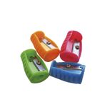 SACAPUNTAS PLASTICO STRIPES CON 25 PZAS BOTE