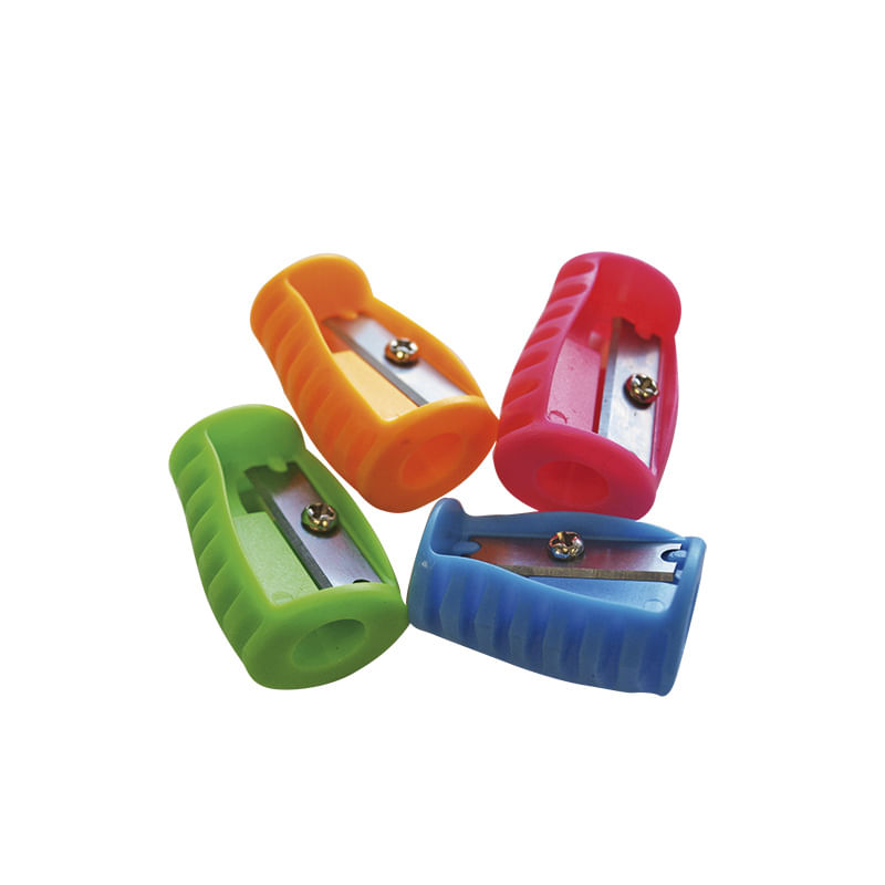 SACAPUNTAS PLASTICO STRIPES CON 25 PZAS BOTE