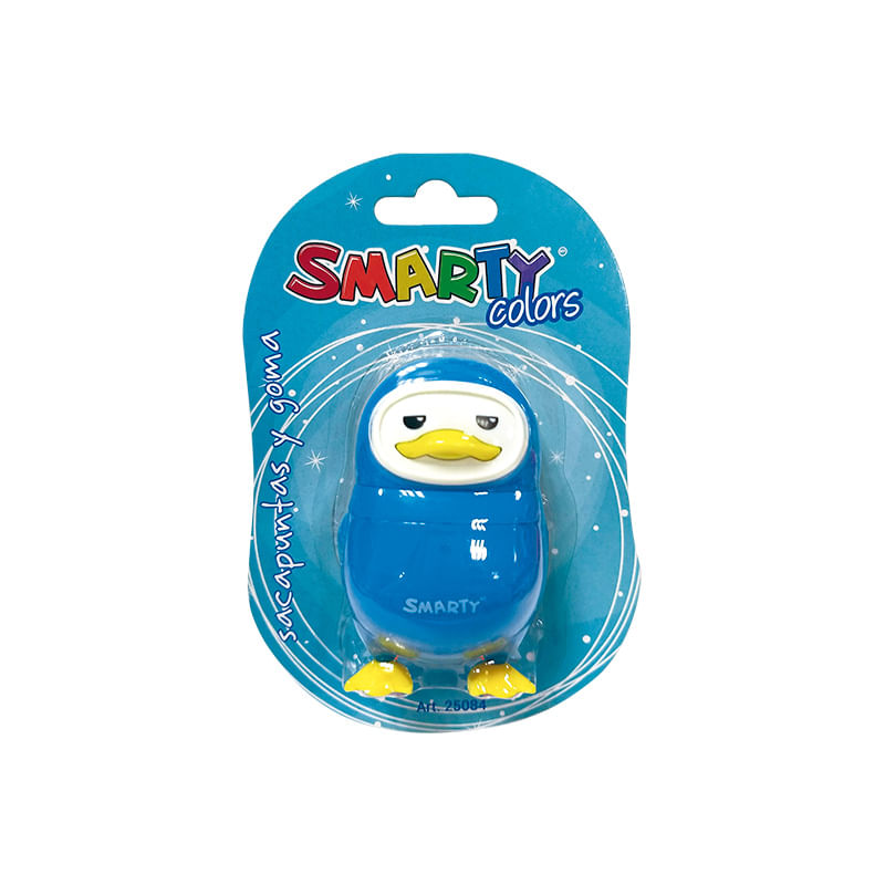 SACAPUNTAS CON DEPOSITO Y GOMA PINGUINO 1 ORIFICIO BLT