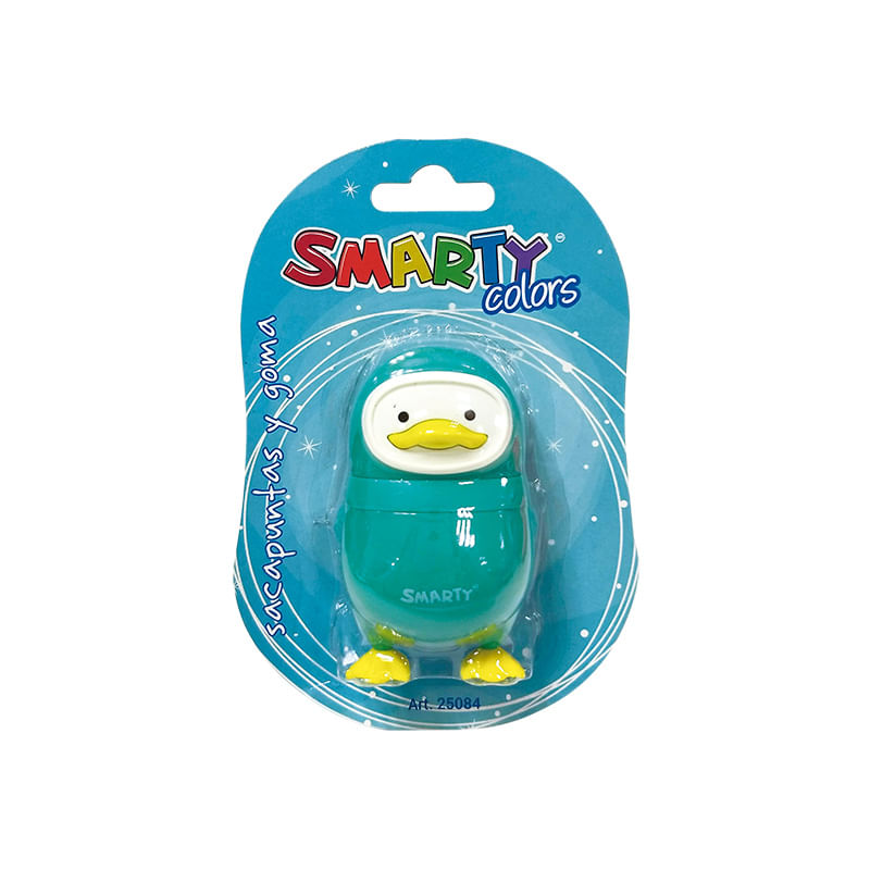 SACAPUNTAS CON DEPOSITO Y GOMA PINGUINO 1 ORIFICIO BLT