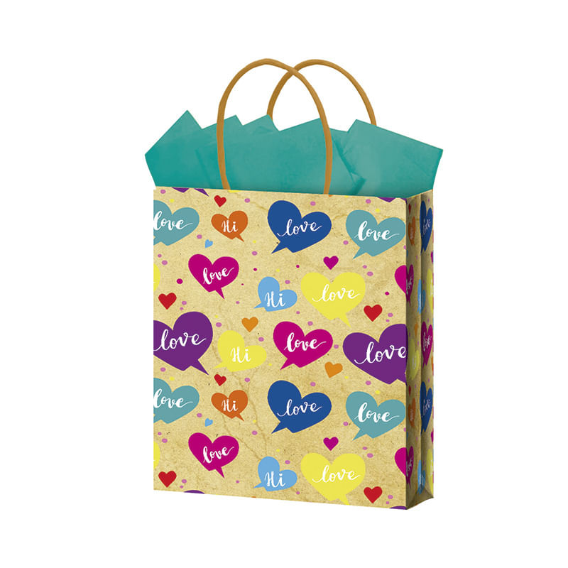 BOLSA REGALO MEDIANA KRAFT FELIZ DIA