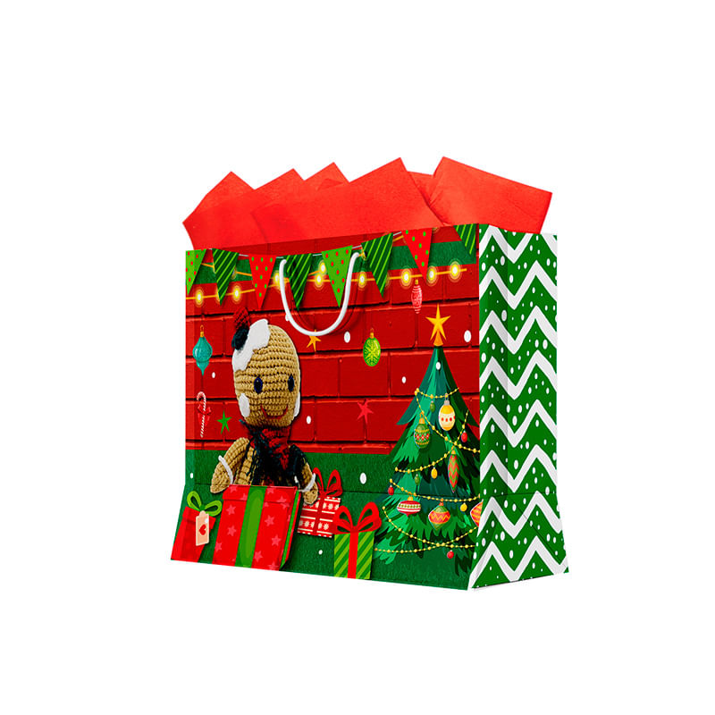 BOLSA REGALO HORIZONTAL MEDIANA SANTA Y SUS AMIGOS