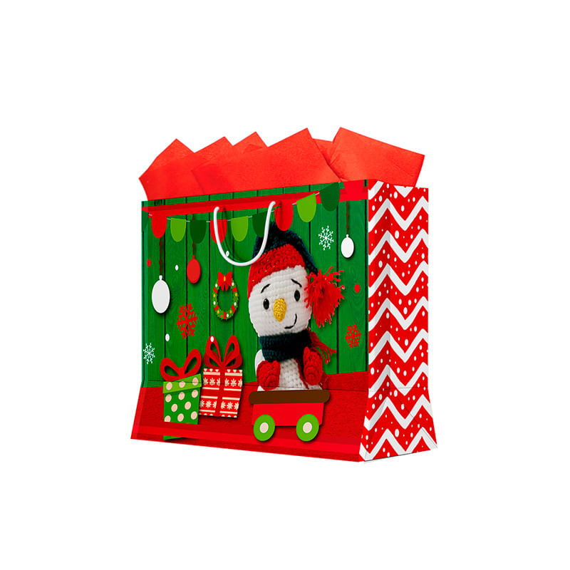 BOLSA REGALO HORIZONTAL MEDIANA SANTA Y SUS AMIGOS