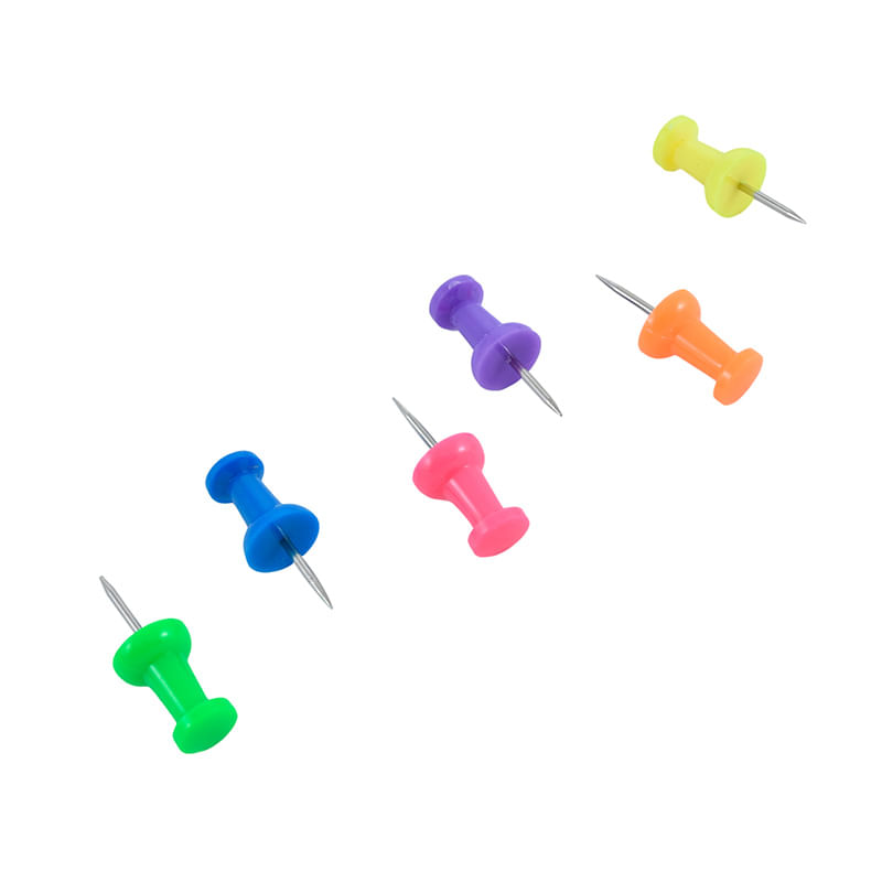 PINS PLAST COLORES NEON SURTIDOS C/60PZAS ACCO